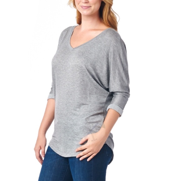 Draped Soft Grey T-shirt NWOT - Picture 2 of 7